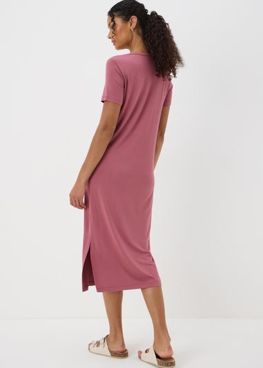Raspberry T-Shirt Midi Dress