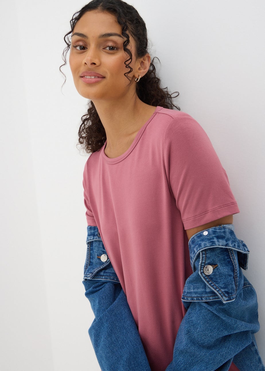 Raspberry T-Shirt Midi Dress