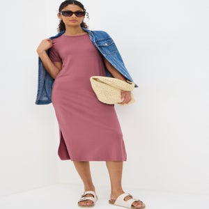 Raspberry T-Shirt Midi Dress