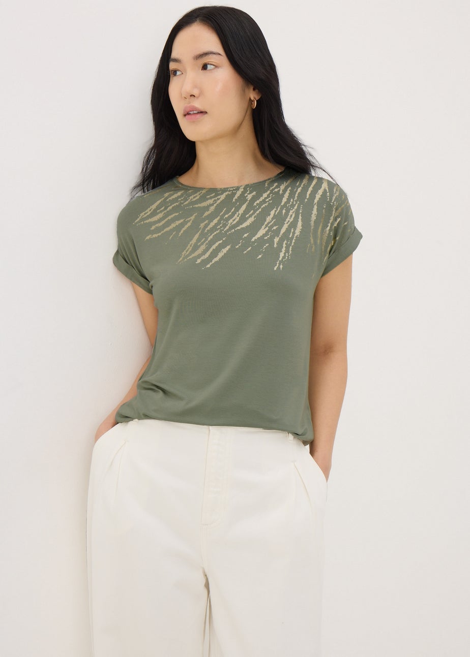 Khaki Scratch Foil T-Shirt