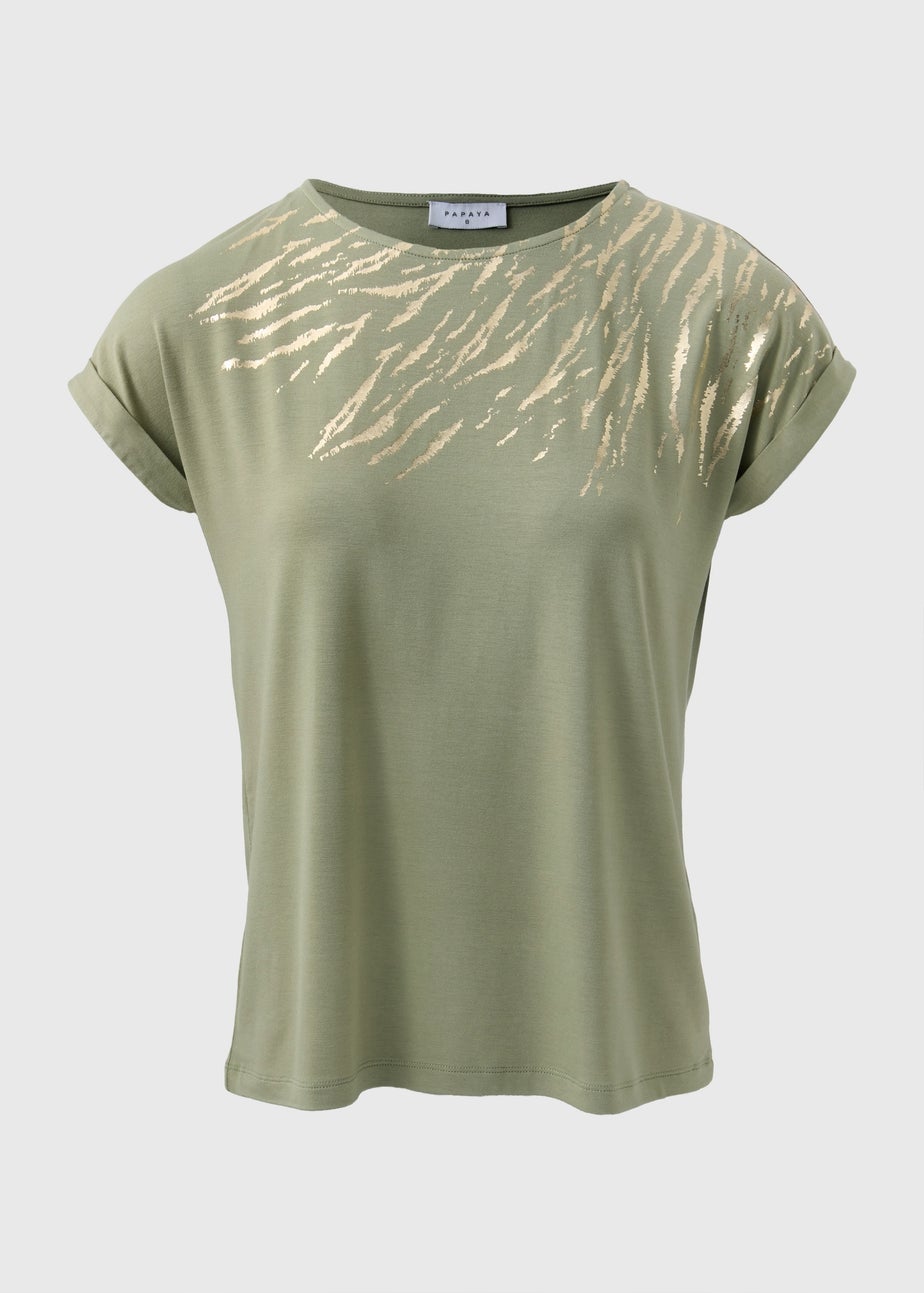 Khaki Scratch Foil T-Shirt