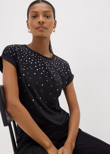 Black Scatter Stud T-Shirt