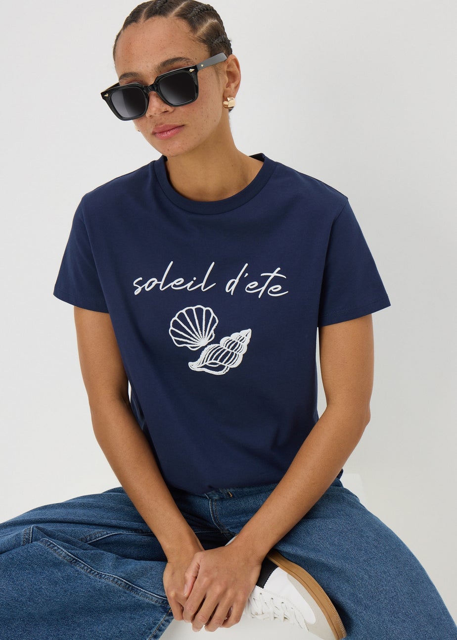 Navy Shells Soleil D'ete T-Shirt