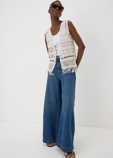 Cream Fringe Waistcoat