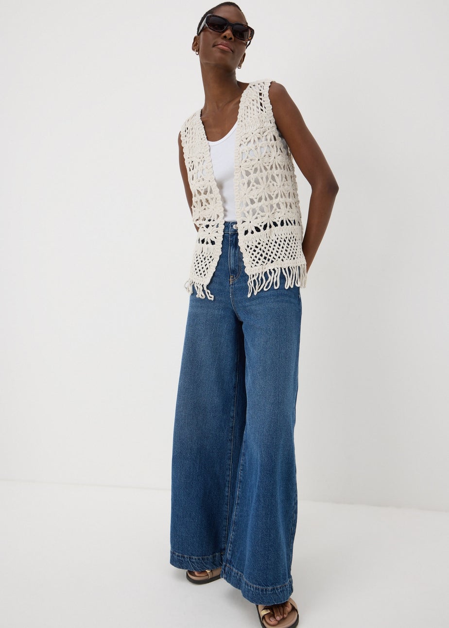 Cream Fringe Waistcoat