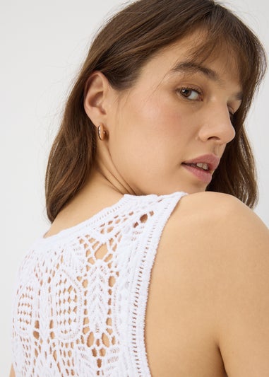 White Crochet Vest
