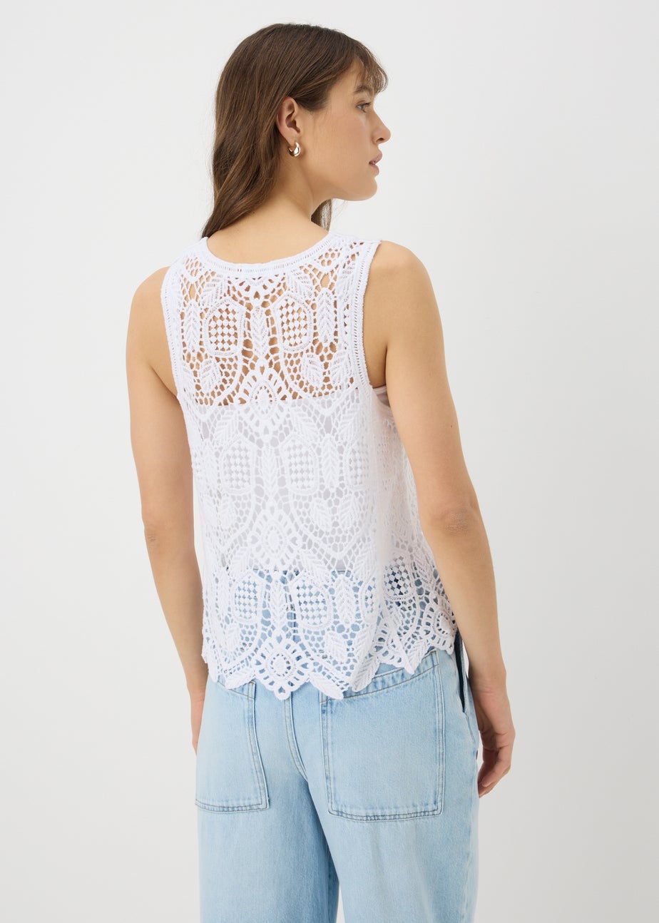 White Crochet Vest