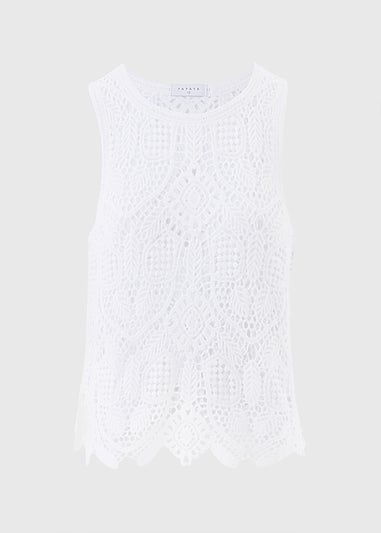 White Crochet Vest