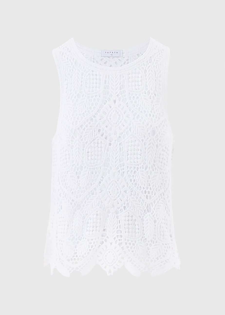 White Crochet Vest