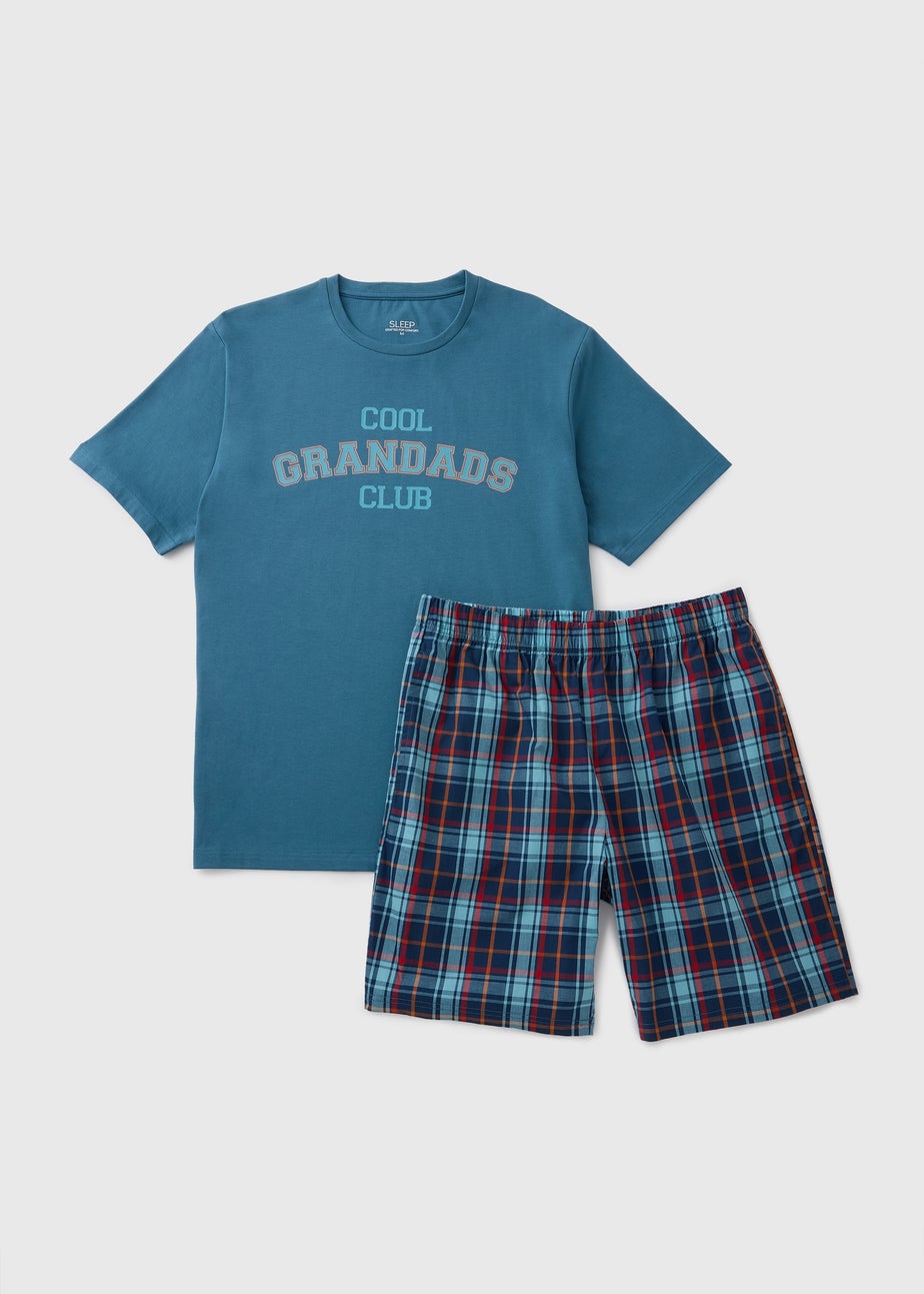 Blue Grandad Short Pyjama Set