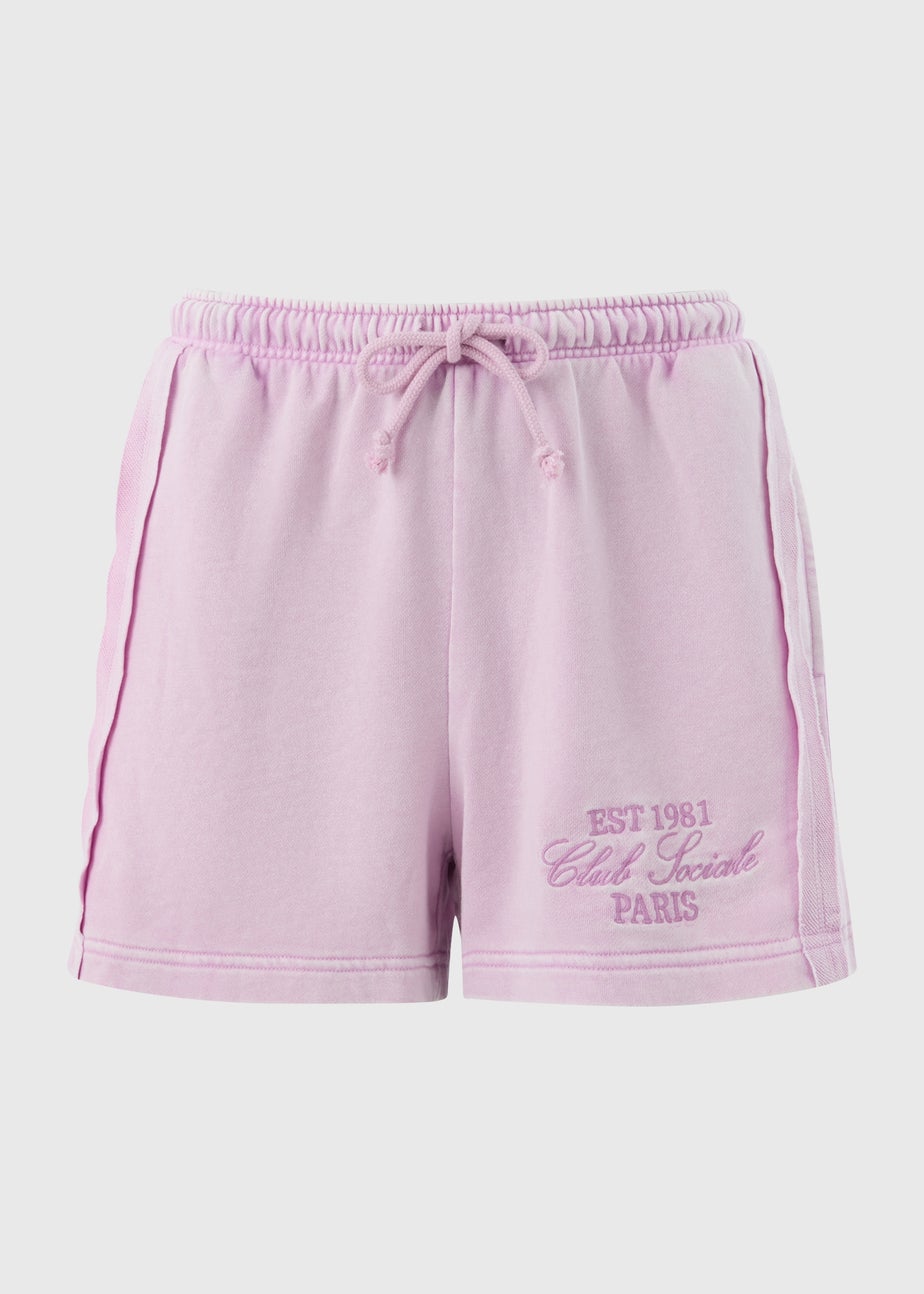 Pink Acid Wash Co Ord Shorts