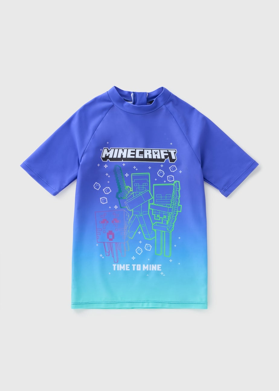 Minecraft Boys Blue Rash Vest