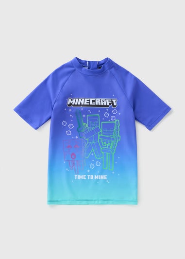 Minecraft Boys Blue Rash Vest