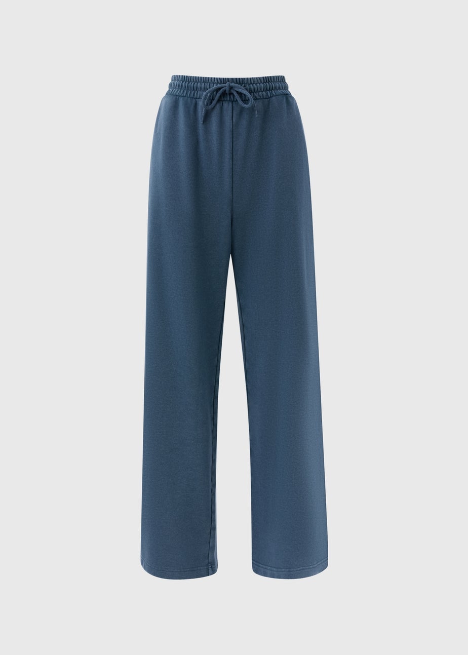 Blue Acid Wash Jogging Bottoms