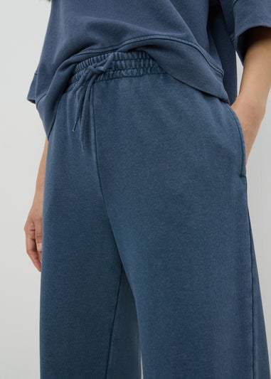 Blue Acid Wash Jogging Bottoms