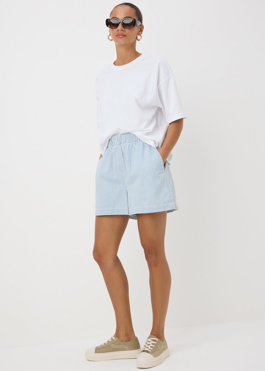 Blue Stripe Pull On Shorts