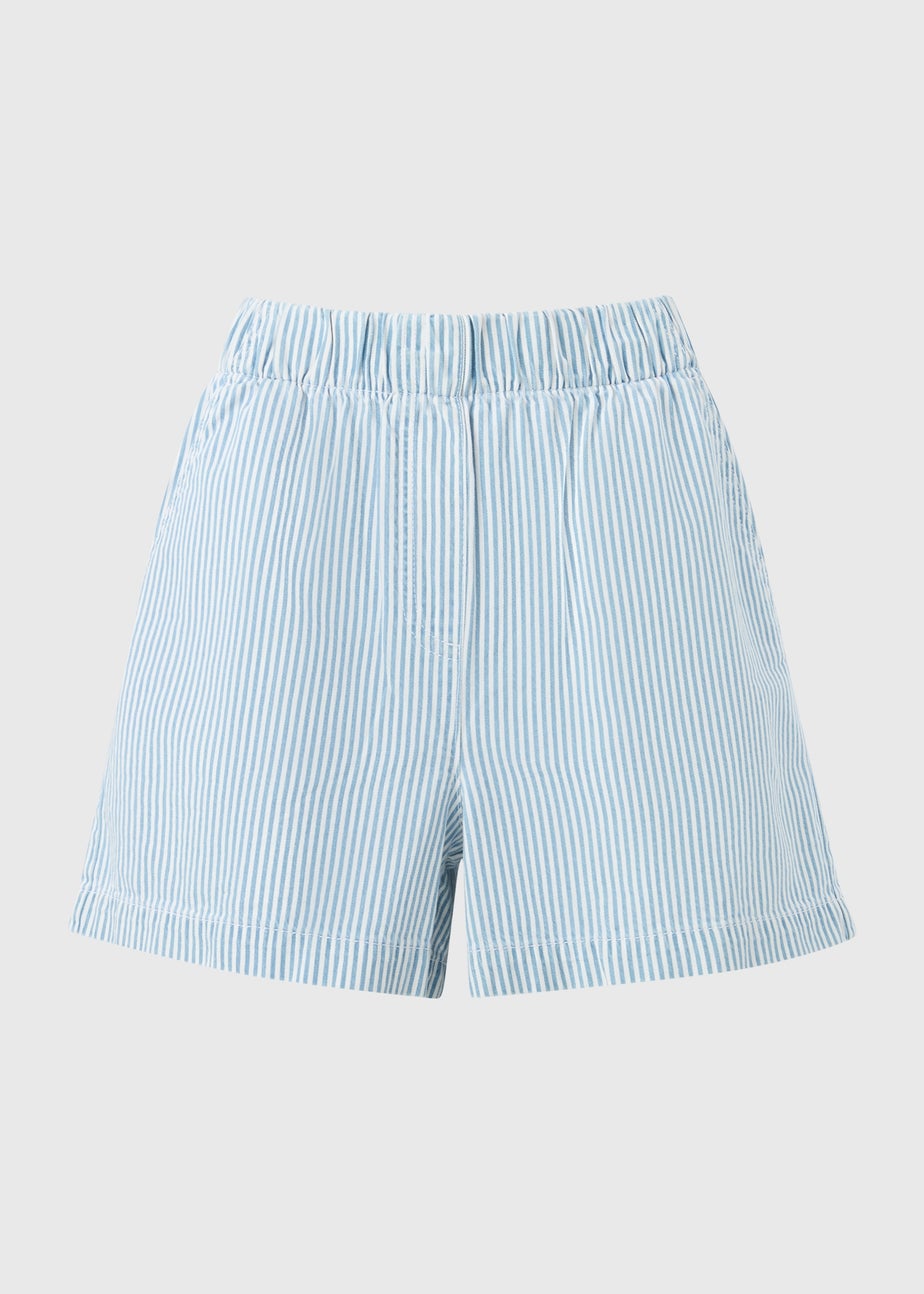 Blue Stripe Pull On Shorts