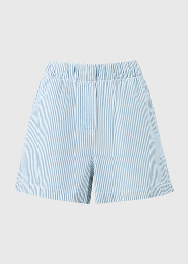 Blue Stripe Pull On Shorts