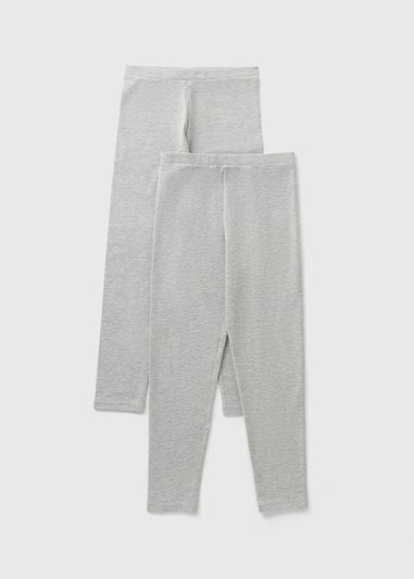 2 Pack GIrls Grey Leggings (7-15yrs)