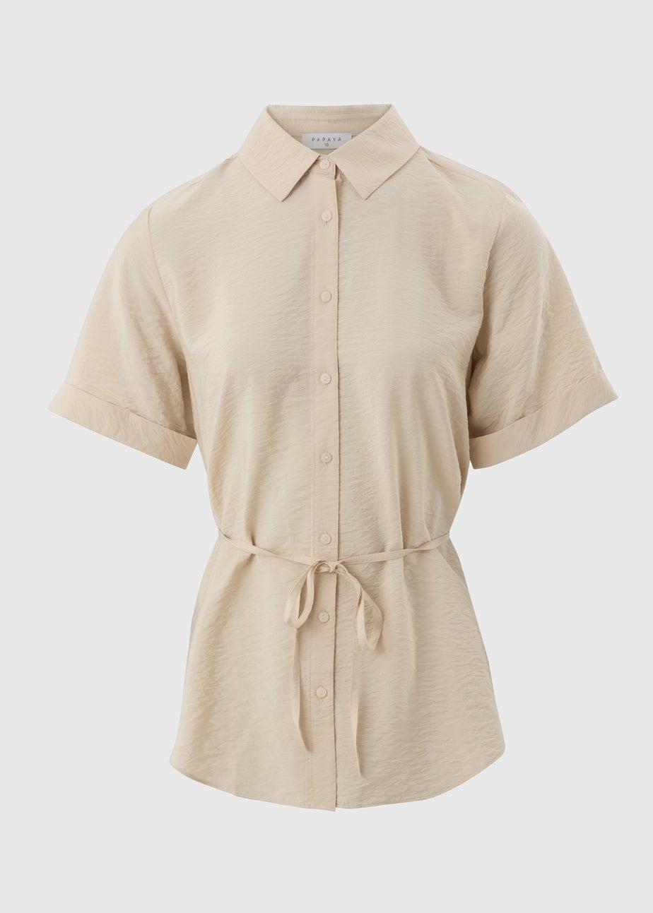 Stone Tie Waist Longline Shirt