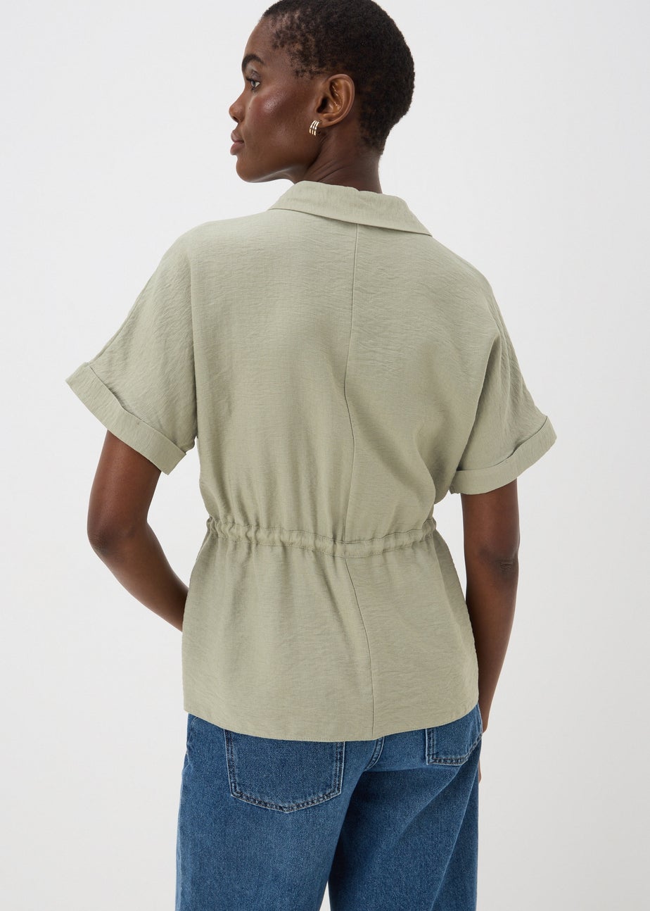 Sage Short Sleeve Tie Shirt