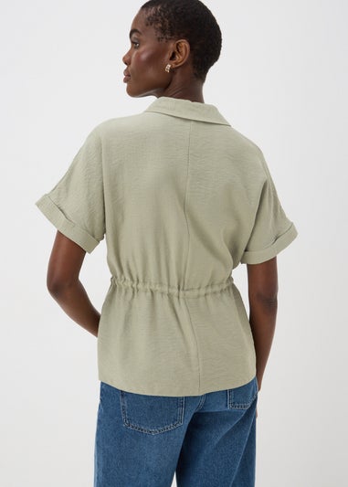 Sage Short Sleeve Tie Shirt