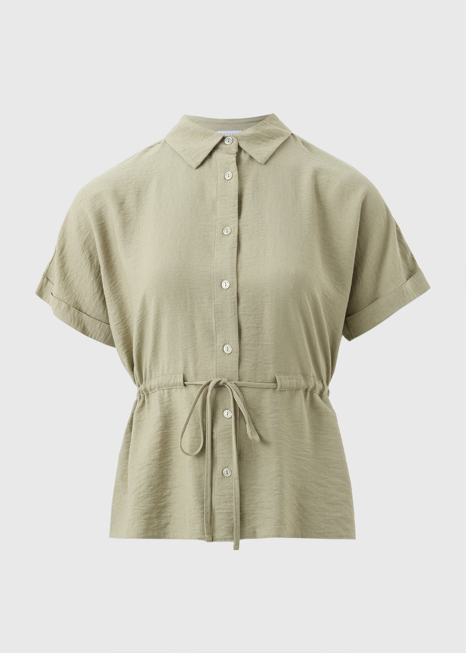 Sage Short Sleeve Tie Shirt