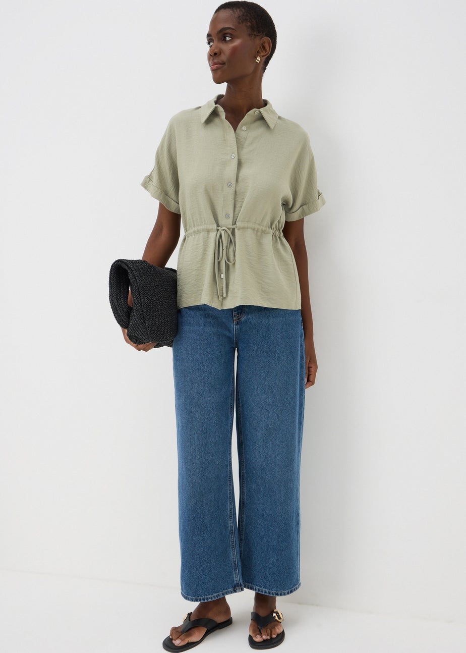 Sage Short Sleeve Tie Shirt