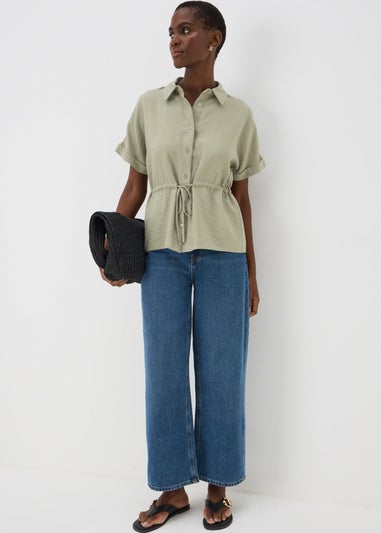 Sage Short Sleeve Tie Shirt