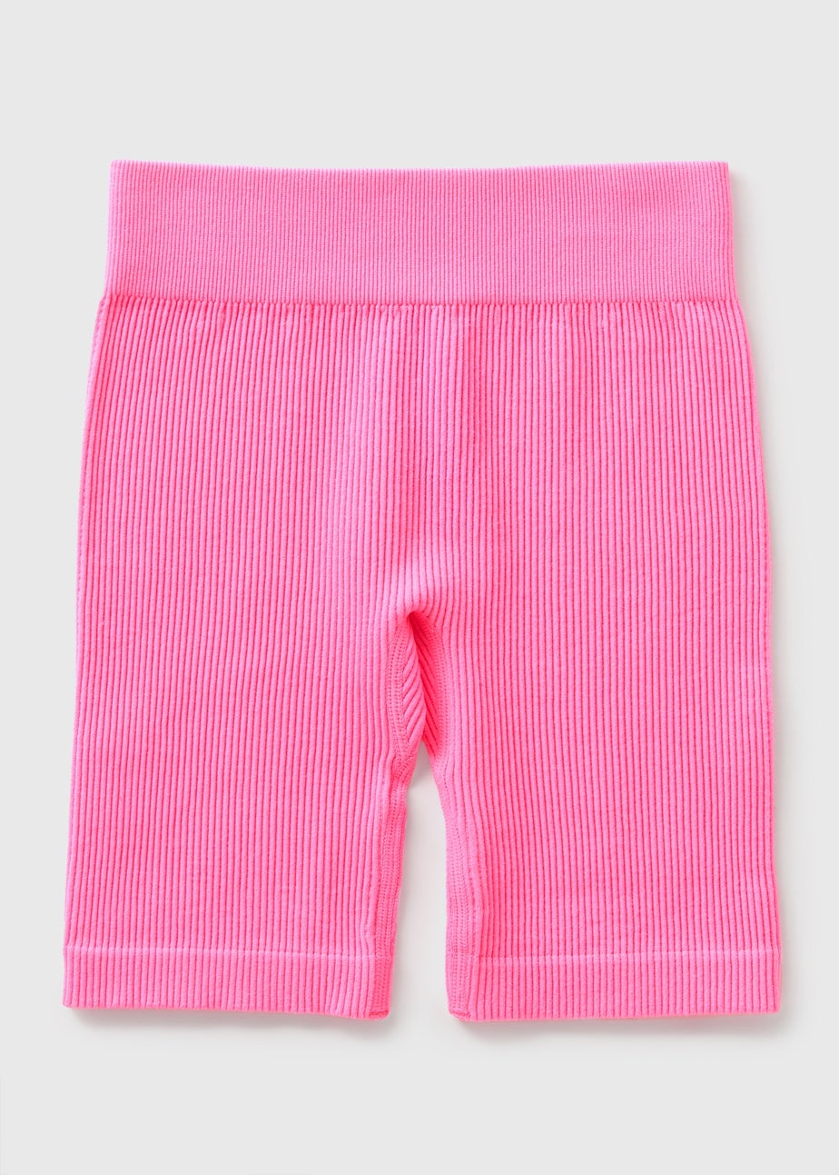 Girls Pink Seamless Cycle Shorts (7-15yrs)