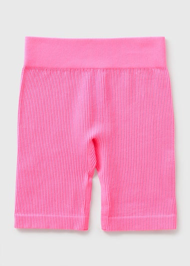 Girls Pink Seamless Cycle Shorts (7-15yrs)
