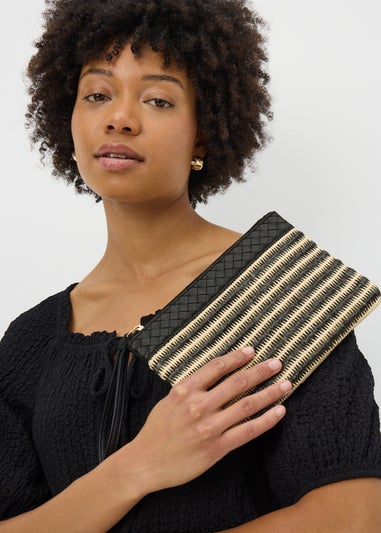 Black Straw Purse