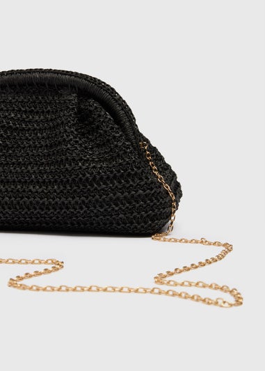 Black Straw Clutch