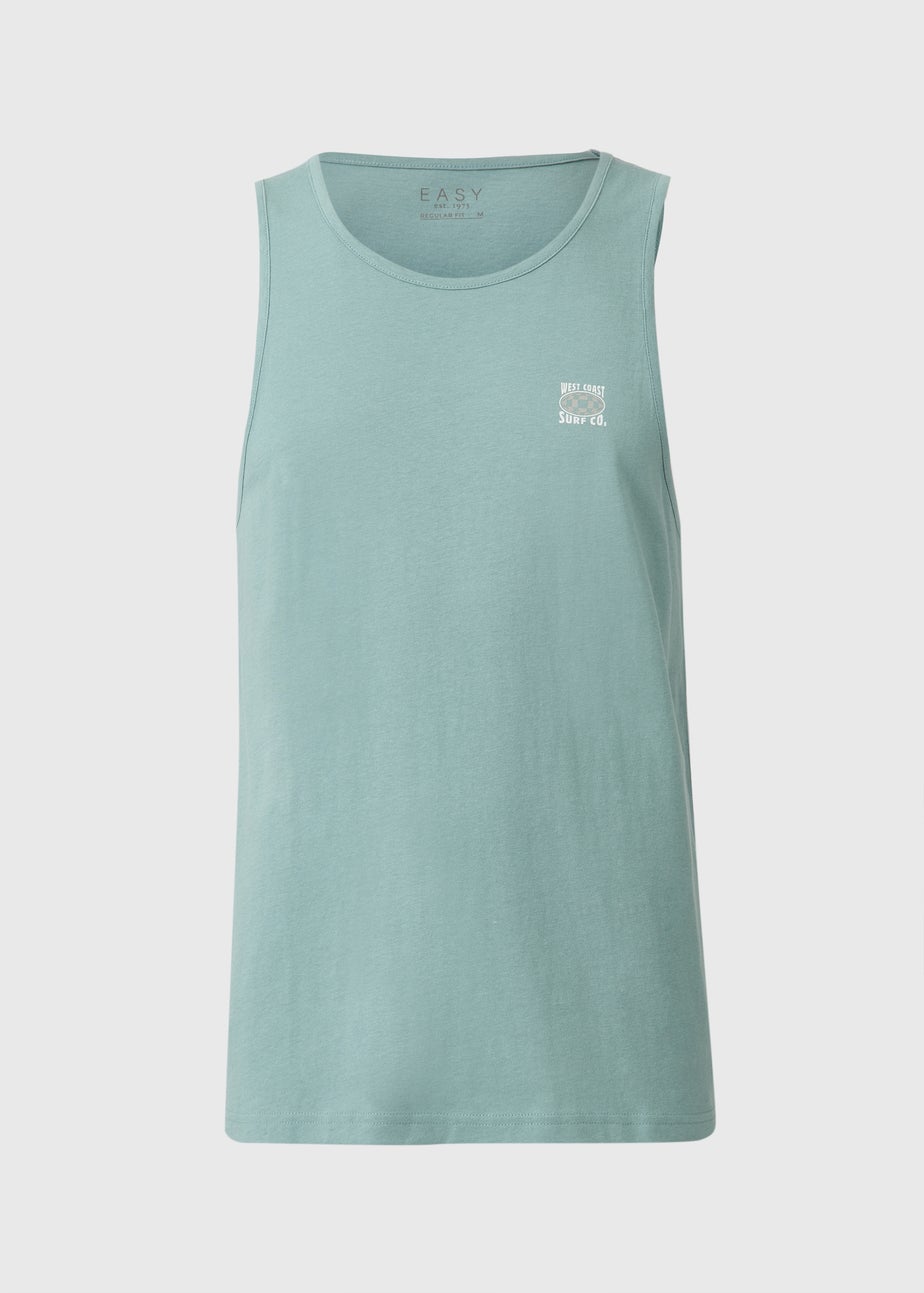 Teal Surf Ringer Vest
