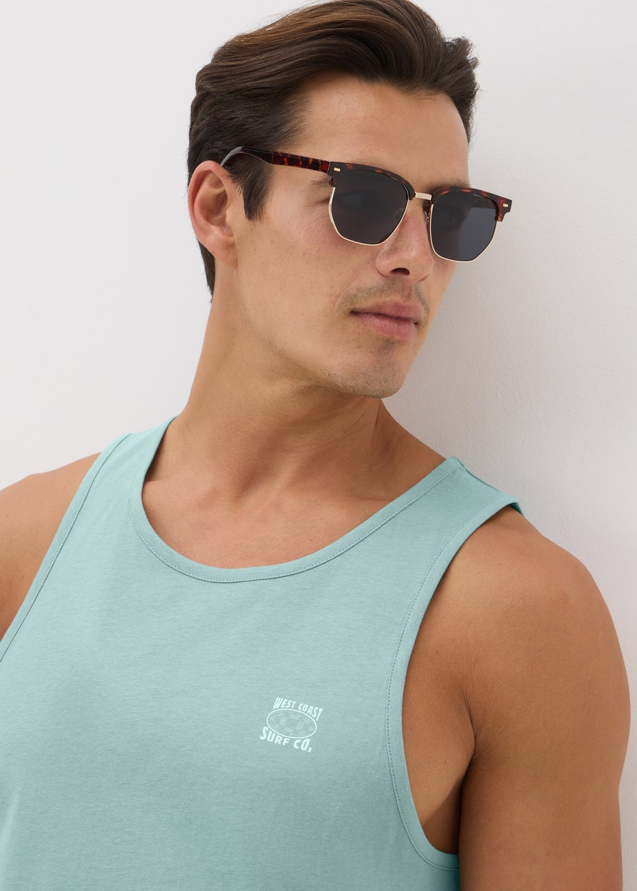 Teal Surf Ringer Vest
