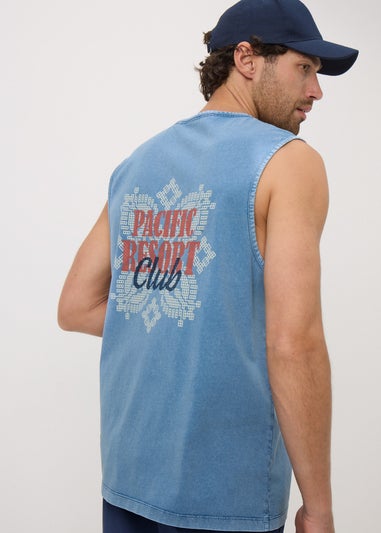 Blue Acid Wash Pacific Resort Vest