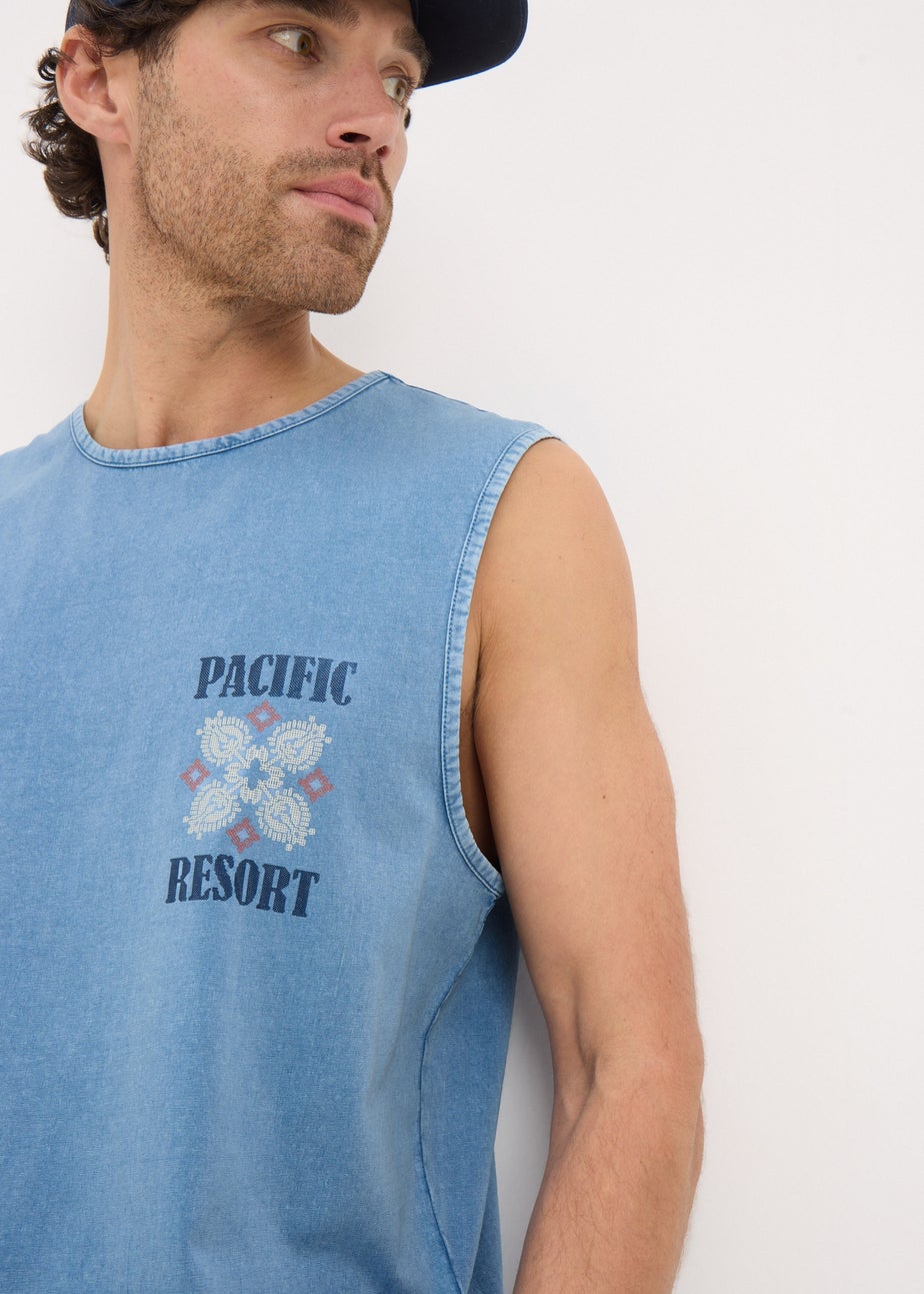 Blue Acid Wash Pacific Resort Vest