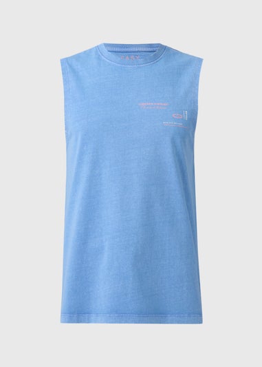 Blue Washed Tank Vest