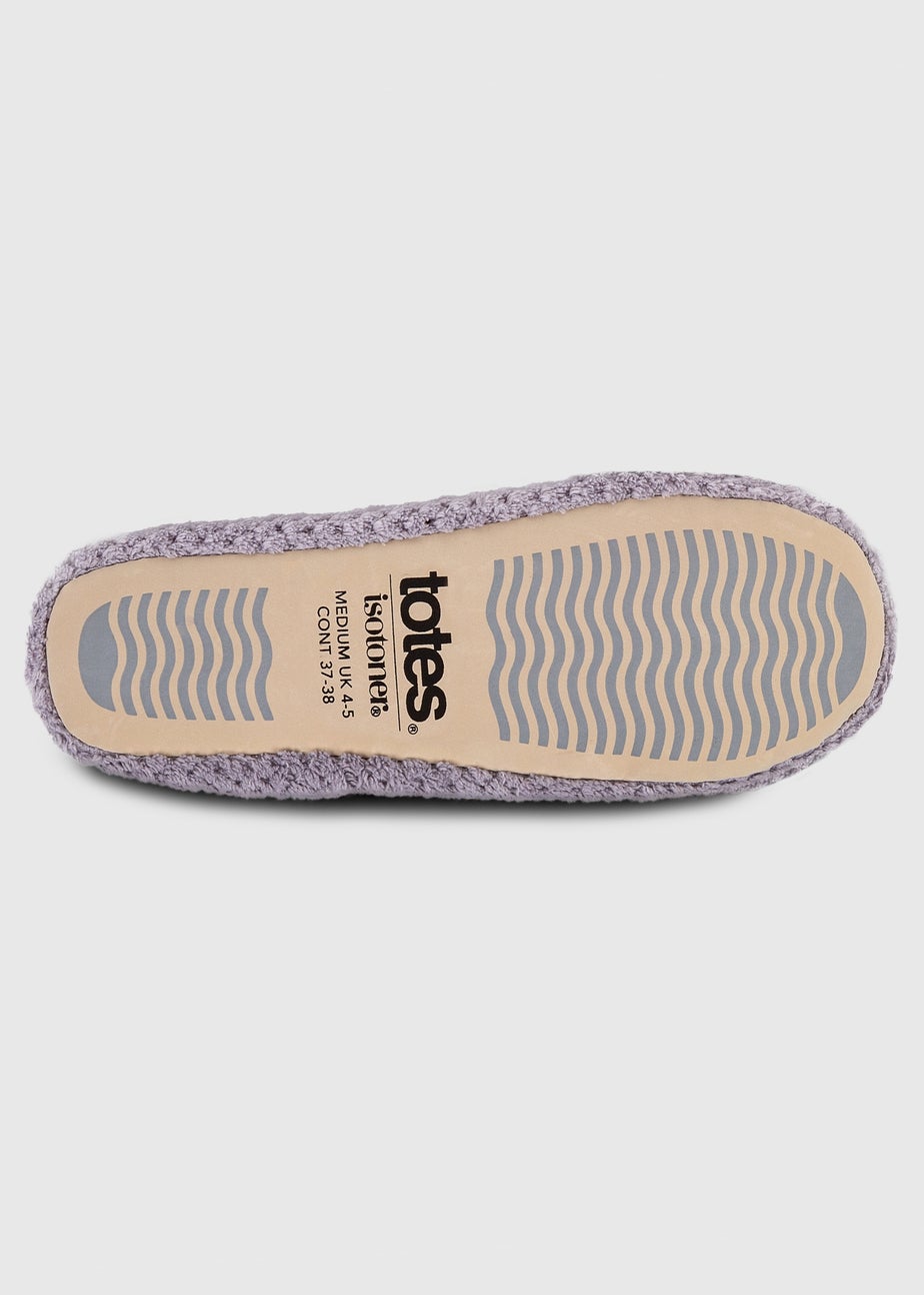 Totes Isotoner Grey Ladies Popcorn Ballet Slippers