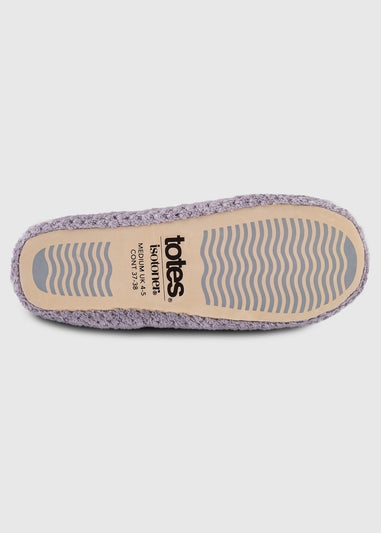 Totes Isotoner Grey Ladies Popcorn Ballet Slippers