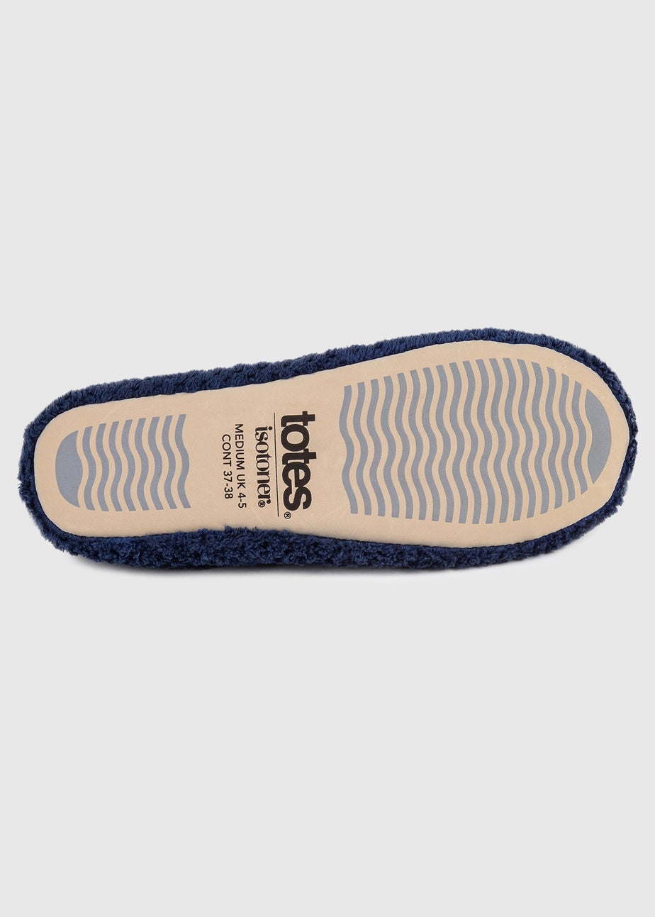Totes Isotoner Navy Ladies Popcorn Ballet Slippers
