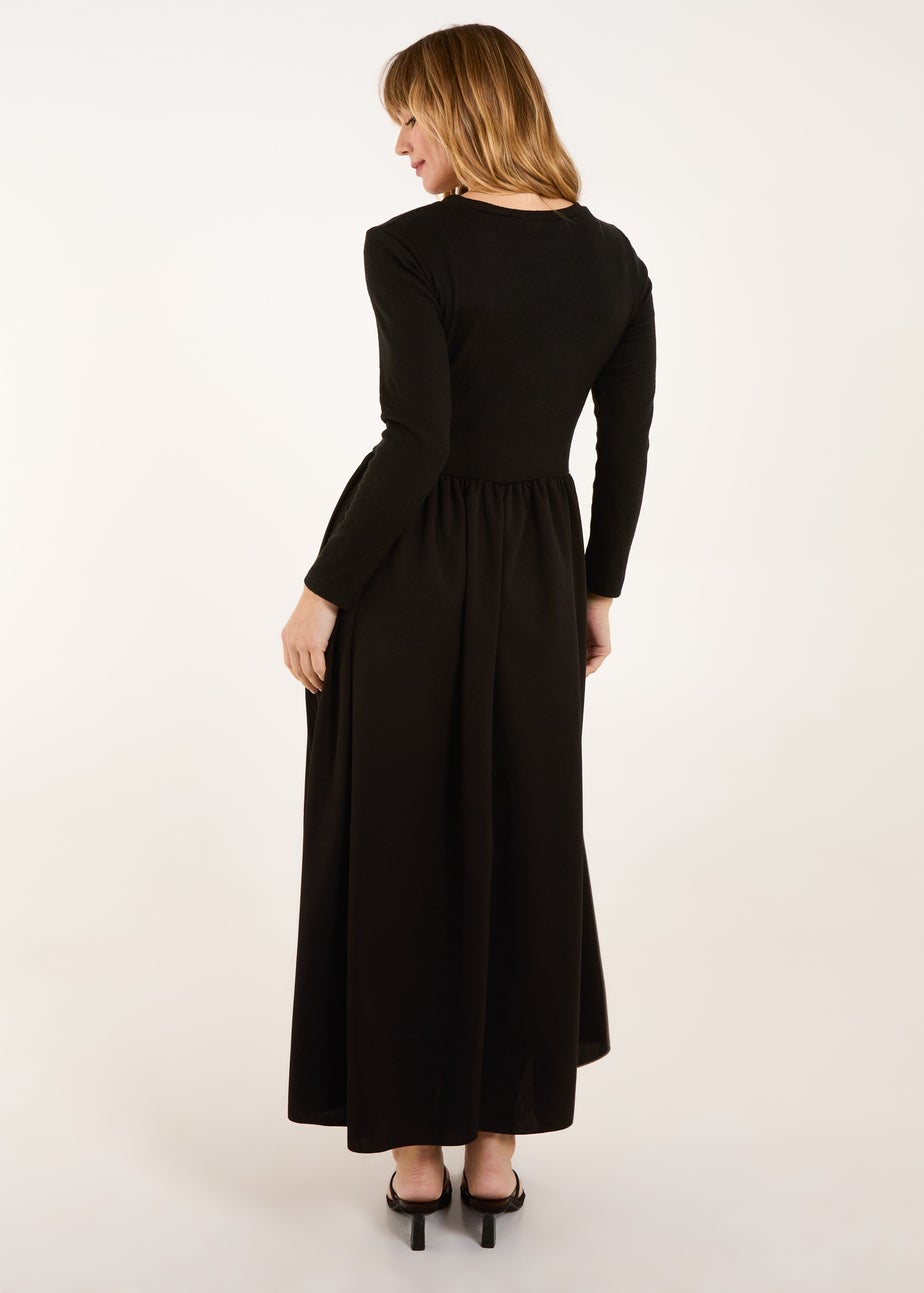 Blue Vanilla Black Long Sleeve Scuba Crepe Skirt Dress