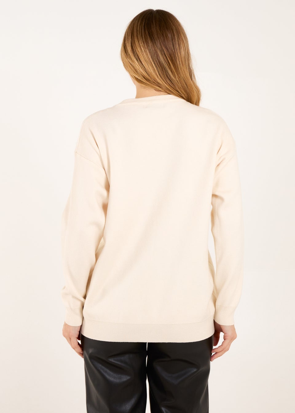 Blue Vanilla Cream Flower Diamante Jumper