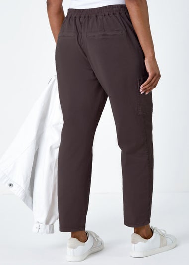 Roman Chocolate Casual Cargo Stretch Trousers