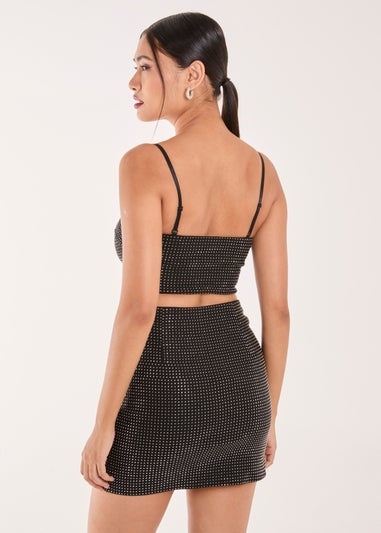 Pink Vanilla Black Rhinestone Multiway Corset Top