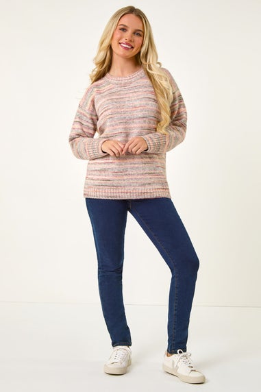 Roman Beige Petite Space Dye Knitted Jumper