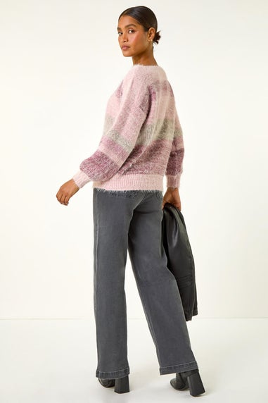 Roman Pale Pink Soft Stripe Knit