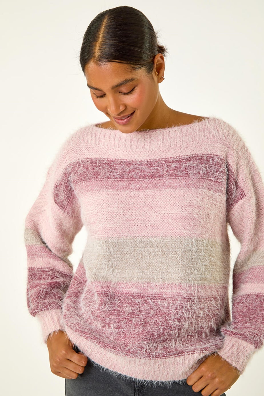 Roman Pale Pink Soft Stripe Knit