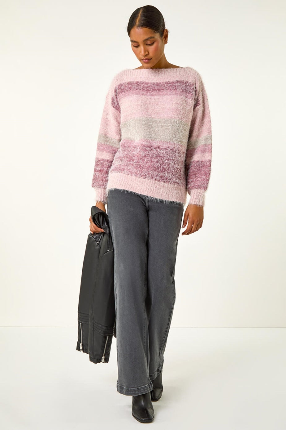 Roman Pale Pink Soft Stripe Knit