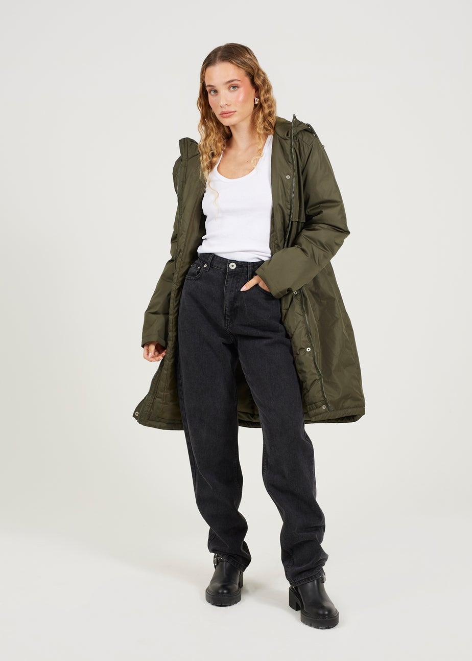 Brave Soul Khaki Shower Resistant Padded Parka Jacket